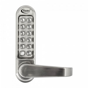 ASEC AS4300 Series Lever Operated Digital Lock With Adaptor Kit For Panic Device No Latch - AS4307 Stainless Steel