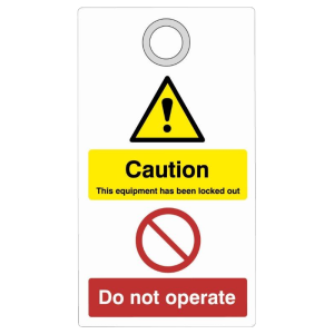 ASEC Double Sided Lockout Tagout Tags `Caution - Do Not Operate` - 75mm