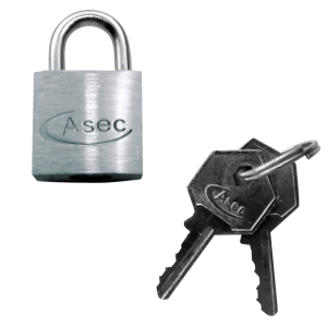 ASEC KD Open Shackle Chrome Finish Padlock - 40mm KD Visi