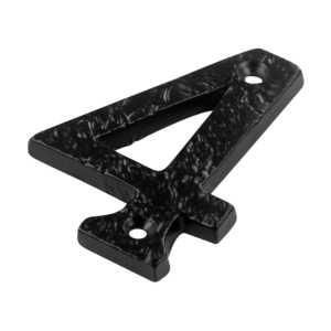 ASEC Antique Style Metal Numerals - 75mm Black '4' (Bagged)
