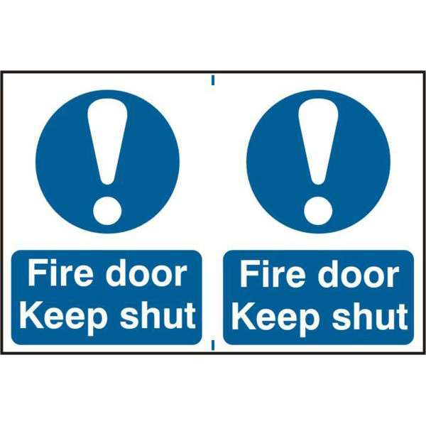 ASEC `Fire Door Keep Shut` 200mm x 300mm PVC Self Adhesive Sign