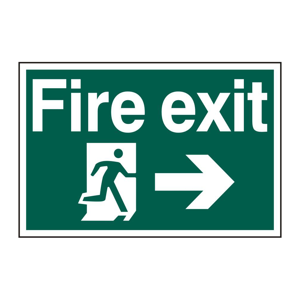 ASEC `Fire Exit` 400mm x 600mm PVC Self Adhesive Sign