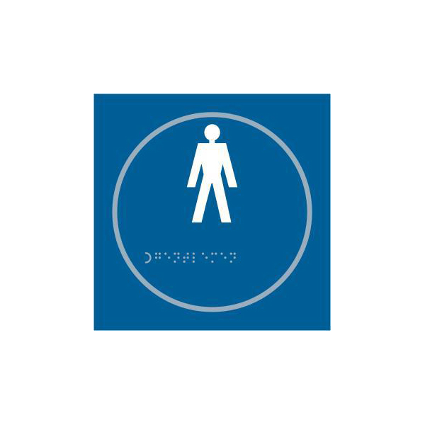 ASEC `Gents` 150mm x 150mm Taktyle (Braille) Self Adhesive Sign