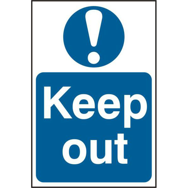 ASEC `Keep Out` 200mm x 300mm PVC Self Adhesive Sign