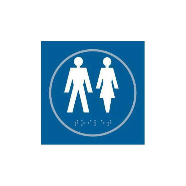 ASEC `Unisex` 150mm x 150mm Taktyle (Braille) Self Adhesive Sign