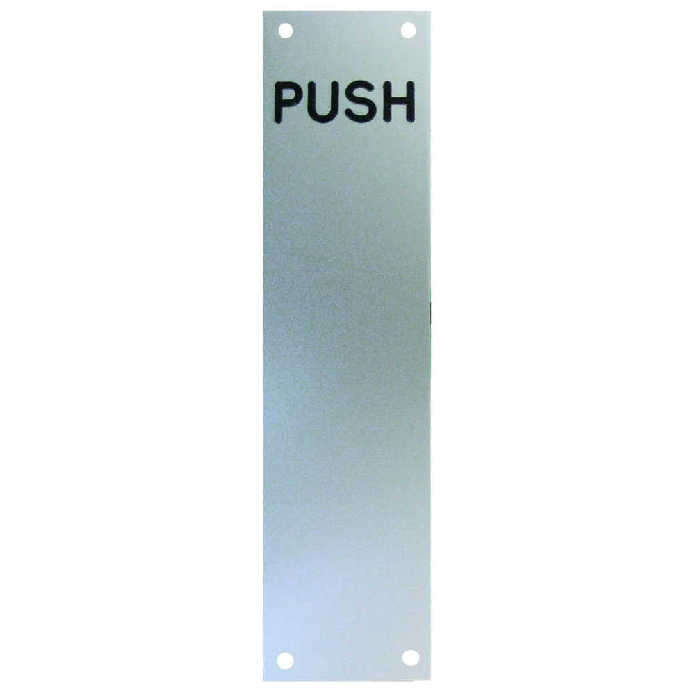 ASEC 75mm Wide Aluminium `Push` Finger Plate