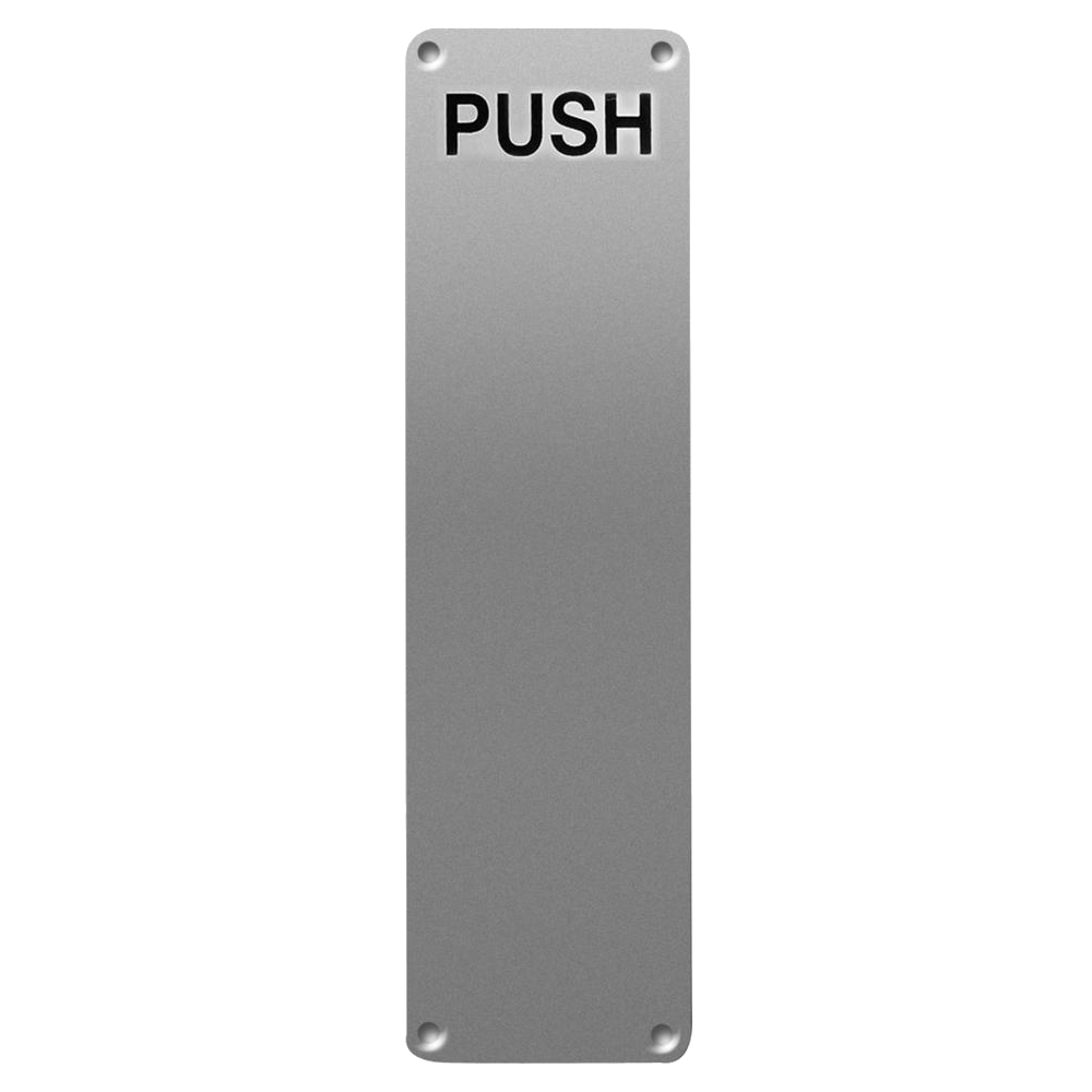 ASEC 75mm Wide Stainless Steel `Push` Finger Plate