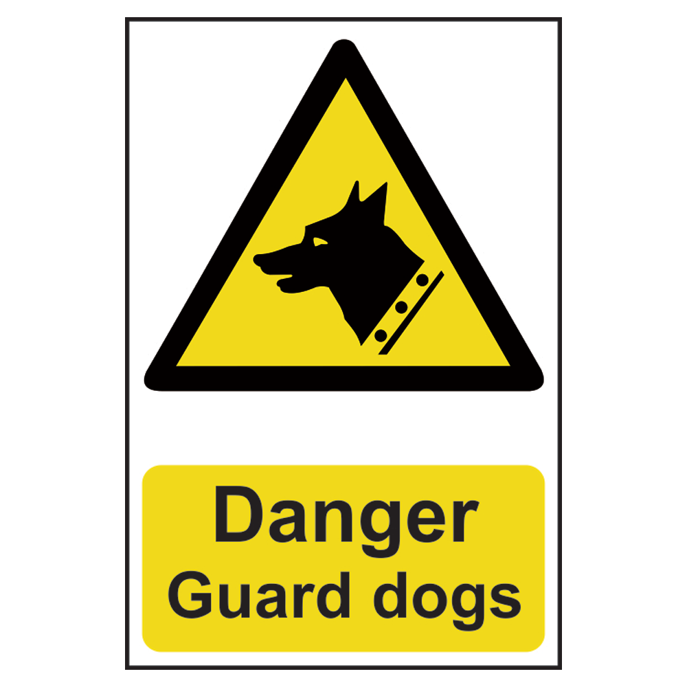ASEC `Danger: Guard Dogs` Sign 200mm x 300mm