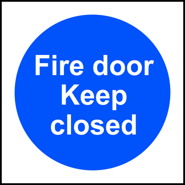 ASEC `Fire door Keep closed` Sign 100mm x 100mm