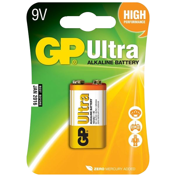 GP 9V Ultra Alkaline Battery