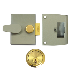 UNION 1047 & 1048 Deadlocking Nightlatch - 1047 - 40mm CG Case - PL Cyl Visi
