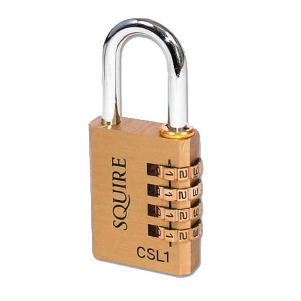 SQUIRE 4 Wheel Brass Open Shackle Combination Padlock